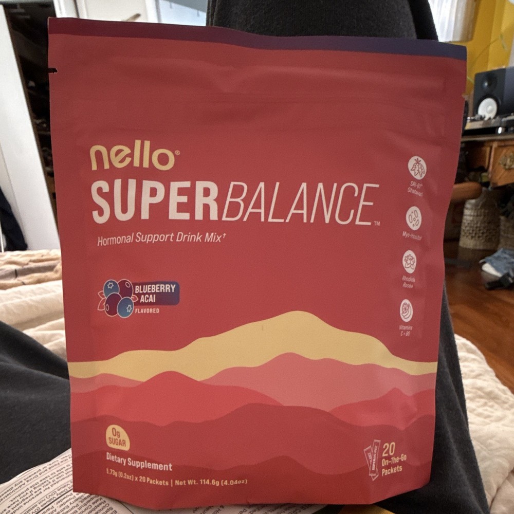 nello SUPERBALANCE Hormone Support Drink Mix Powder Blueberry Acai 20 Packets