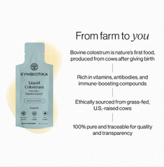 CYMBIOTIKA Liquid Colostrum, Grass-Fed, Immune, Gut & Skin Health, 12 packets x2