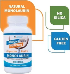 Monolaurin Supplement for Immune Support – Gut Health – 1000mg Per Serving- 100