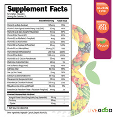 Multi-Vitamin by Livegood (Bio-Active Complete) Methylated 60 caps Womens w/iron