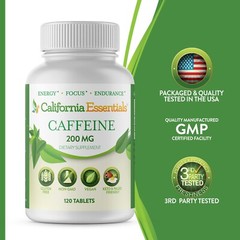 California Essentials Caffeine Pills, 120 Tablets, 200mg Strength, Free Shipping