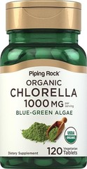 Organic Chlorella Tablets | 120 Count | 1000 mg | Non-GMO | by Piping Rock