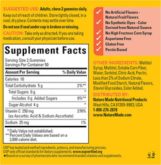 Nature Made Zero Sugar Vitamin C Gummies 250mg Immune Sugar Free 100 Count