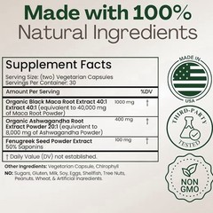 Maca Plus Black Maca Root + Ashwaganda Organic Advanced Vitality Blend (2 Count)