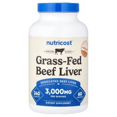 2 X Nutricost, Grass-Fed Beef Liver, 3,000 mg, 240 Capsules (750 mg per Capsule