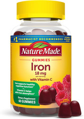 Nature Made Iron 18mg Gummies with Vitamin C Red Blood Cell Support 60 Count