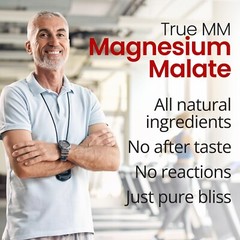 TrueMed Magnesium Malate Malic Acid Support Muscle 1350mg 90 Capsules Supplement