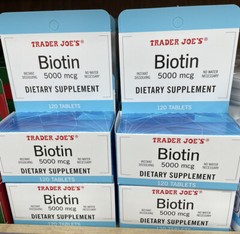 Trader Joes BIOTIN Dietary Supplement 5000 mcg, 120 Capsules