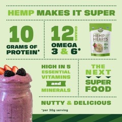 2x Manitoba Harvest Organic Hemp Seeds, 7oz, 10g Plant Based Protein and 12g Ome
