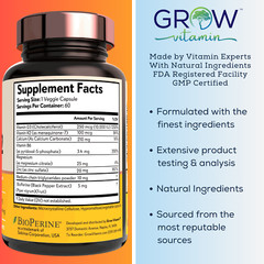 Organic Vitamin D3 & K2 w/MCT Oil (10,000 IU) – 60 Capsules – Grow Vitamin