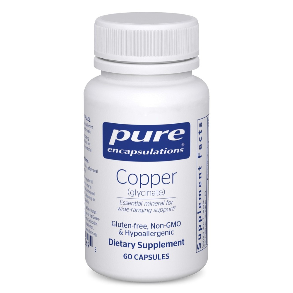 Pure Encapsulations Copper Glycinate 60’s – 2 mg 60 Count (Pack of 1), White