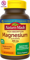 Magnesium Glycinate 200 Mg per Serving, Dietary Supplement for Muscle, Heart, Ne