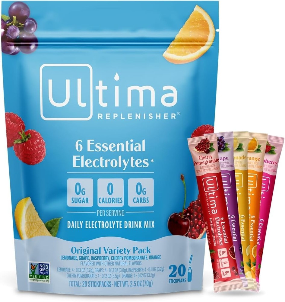 Ultima Variety Electrolyte Packets, 20 Count | Sugar-Free Hydration