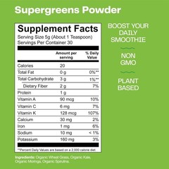 Nutrient-Packed Greens Powder with Spirulina & Wheat Grass – 5.29 Oz Canister