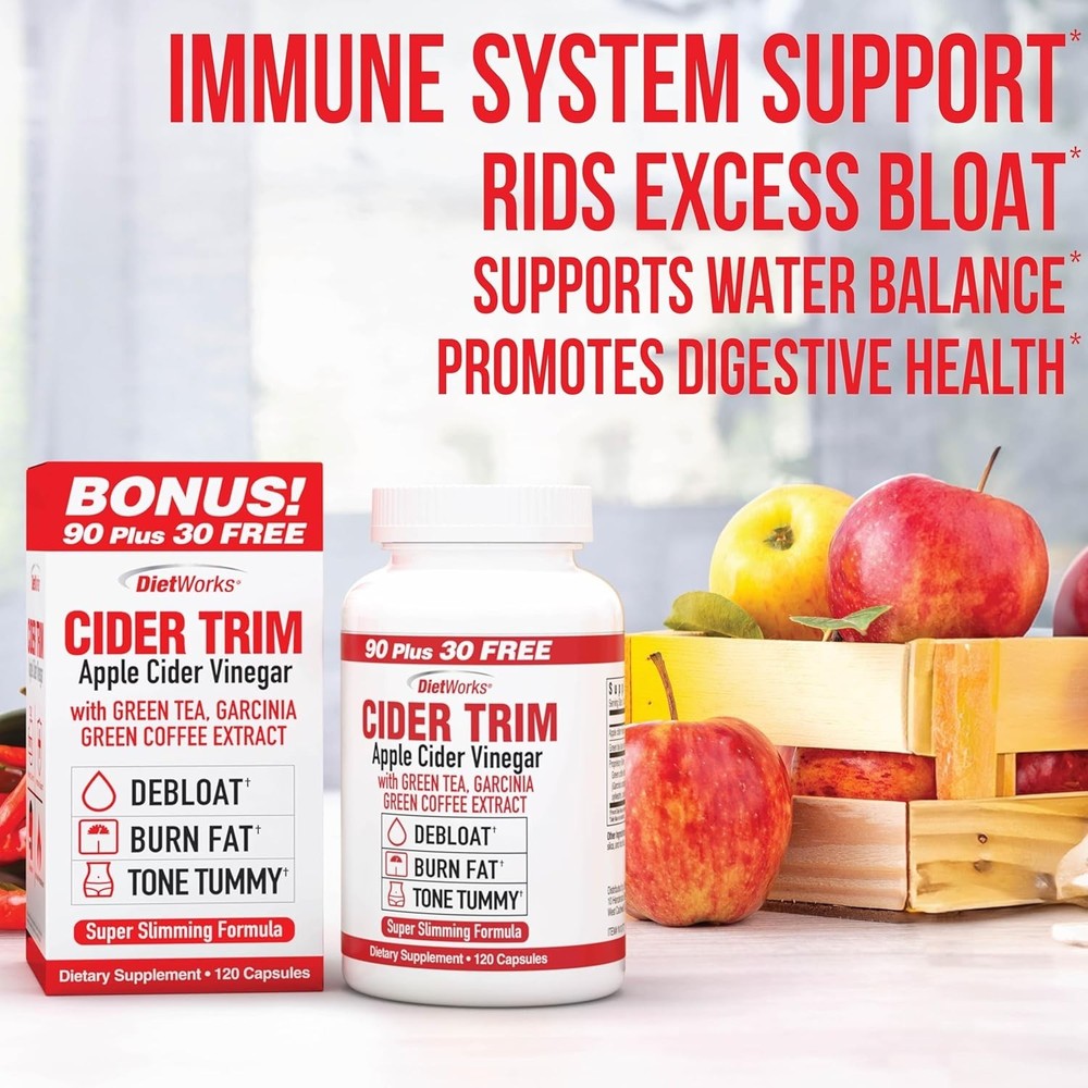 Dietworks Apple Cider Vinegar Capsules – Ginger Cayenne 120 Caps *EXP: 06/2028*