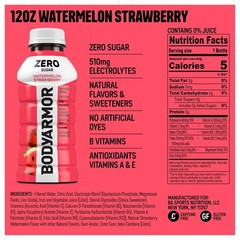 ZERO Sugar Watermelon Strawberry Electrolyte Drink, Natural Flavors, 12 Fl Oz Bo