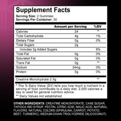 Creatine Monohydrate 2500mg- Increase Strength & Build Muscle, 60 Gummies