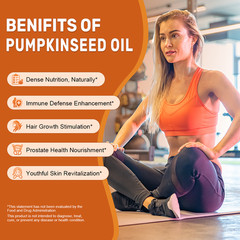 Pumpkin Seed Oil Saw Palmetto 3000mg Softgels Cold Press Virgin Bladder Health