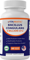 Vitamatic Bacillus Coagulans Shelf Stable Probiotic Supplements – 60 Capsules