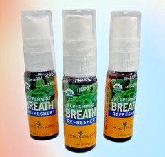 3 Pack Herb Pharm Herbal Breath Refresher Peppermint 0.47 fl oz Each Bottle 3/29