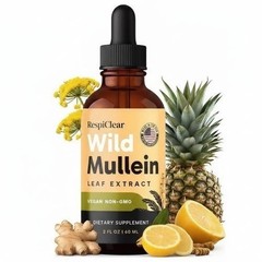 Wild RespiClear Mullein Leaf Extract Liquid Drops Vegan Non-GMO Lemon 2 fl oz