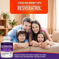 Toplux 1800mg Resveratrol Complex Antioxidant Anti-Aging Immune Support 90 Caps