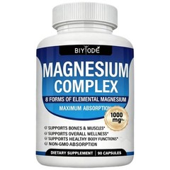 1-3Pack Nutrition Magnesium Complex 1000mg Supports 8 Elemental Magnesium