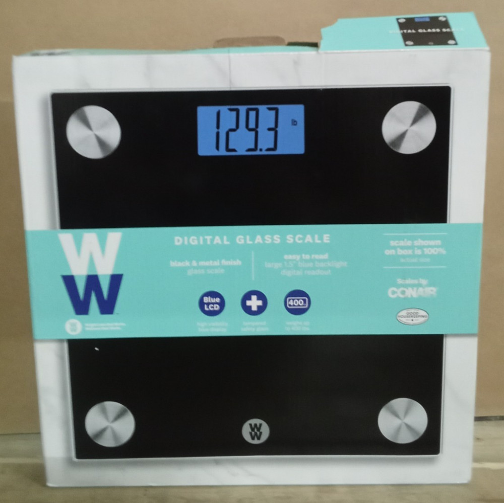 WW International/Conair Battery Digital Black Glass Scale 0-400lbs (A211-06)