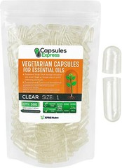 Capsules Express Size 1 Clear Veggie Capsules for Essential Oils Vegetable Caps