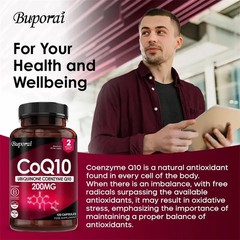 CoQ10 Ubiquinone Coenzyme 200mg 120pcs, Supports Heart and Blood Vessel Health