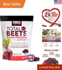 Boost Energy & Heart Health with Total Beets Blood Pressure Chews – 60 Count