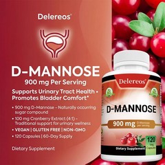 D-Mannose & Cranberry Complex – Supports Urinary Tract Health 30/60/120 Caps
