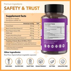 Menopause Synbiotic Supplements for Women – Dong Quai, Black Cohosh. Exp-10/2027