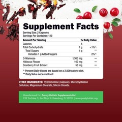 D-Mannose & Cranberry Supplements for Urinary Tract Health | 1300mg, 240 Ct