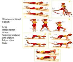Maca Root x Powder capsule for woman red black yellow bigger butt and hips booty