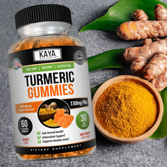 (2 Pack) Turmeric Curcumin Ginger Gummies 60 Count, Pain Relief & Joint Support