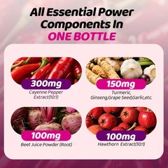 Cayenne Pepper Drops Supplement Liquid + Hawthorn Beet Root Black Pepper