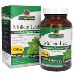 Mullein Leaf 500mg 90 Veg Caps Nature’s Answer 1000mg per 2 Capsules