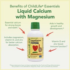 CHILDLIFE ESSENTIALS Liquid Calcium Supplement 16 Fl Oz (Pack of 1), Multi