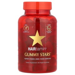 2 X HAIRtamin, Gummy Stars™, Superfruit Medley, 60 Vegan Gummies