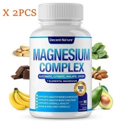 3PCS-Decent Nature Magnesium Complex1000mg-7Elemental Magnesium Capsules