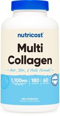 Nutricost Multi Collagen (1100mg) 180 Capsules – with Biotin, 60 Servings