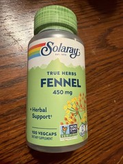 True Herbs Fennel 100 Veg Caps 450 Mg by Solaray EXP 05/27