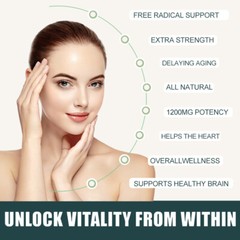 Resveratrol Capsules 1200MG Maximum Strength Anti Aging Antioxidant Supplement