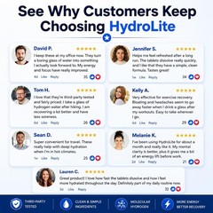 HydroLite Molecular Hydrogen Tablets for Drinking Water with Magnesium | Highest