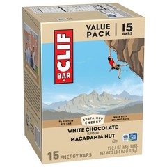 Clif Bar White Chocolate Macadamia Nut 15 Count Energy Snack Protein Bars
