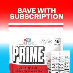 Prime Rapid Rehydration Electrolyte Powder Sticks, 0.21 Ounce (Pack of 16)