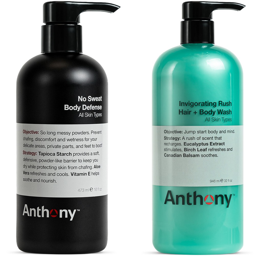 Anthony No Sweat Body Defense and Anthony Invigorating Rush Hair and Body Wash