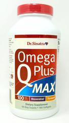 DENTED BOTTLE Dr. Sinatra Omega Q Plus MAX 180 Softgels 100mg CoQ10