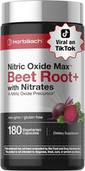 Nitric Oxide Beet Root Capsules | With Nitrates | 180 Count | by Horbaach